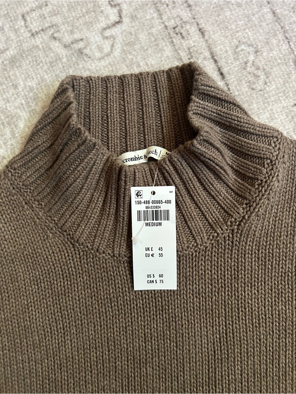 Abercrombie & Fitch Sleeveless Mockneck Sweater - Taupe - Picture 3 of 3